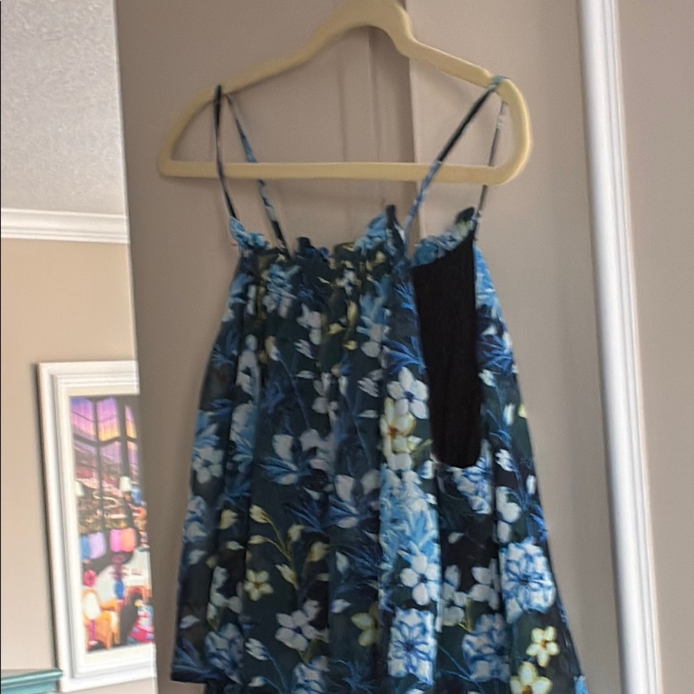 Floral Blue and Green Maxi Dress 👗